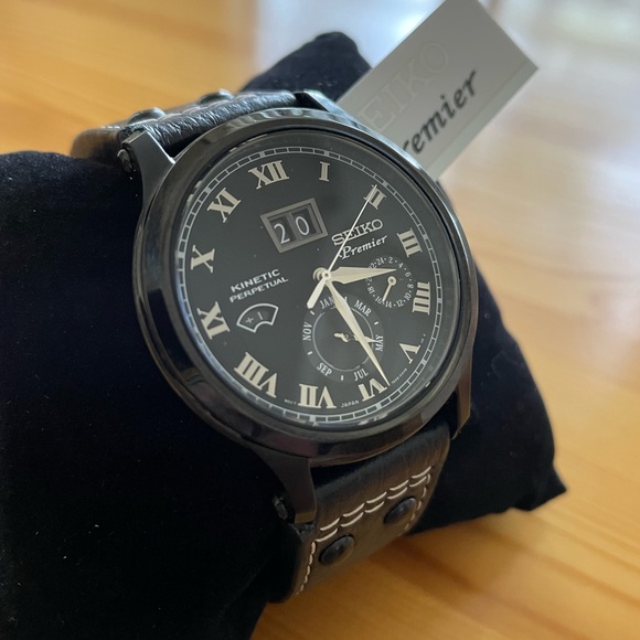 **SOLD** Seiko Premier Kinetic Perpetual Watch 7D48-0AH0 Special Edition Leather - Picture 5 of 16